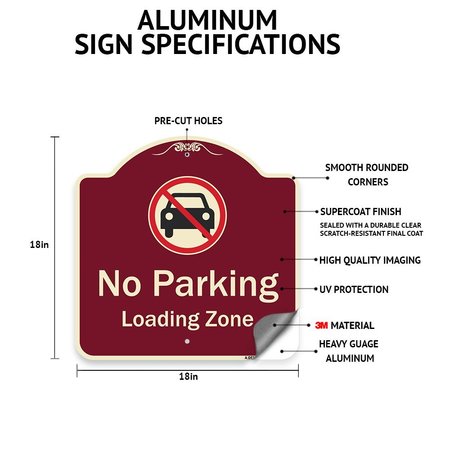Signmission Loading Zone Prohibido Estacionamiento Zona De Cargamento With No Parking Symbol, RW-1818-23883 A-DES-RW-1818-23883
